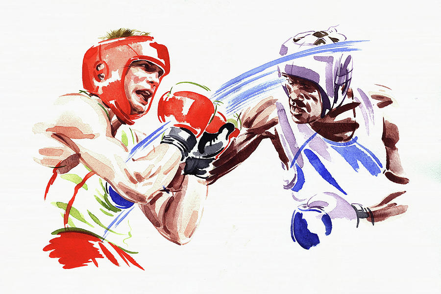 Professional Boxing Match Painting by Ikon Images
