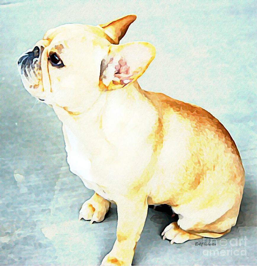 Profile in Frenchie Painting by Barbara Chichester