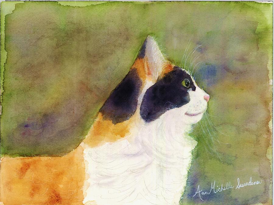 Cat Painting - Profile of a Cat by Ann Michelle Swadener