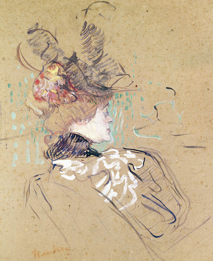 Profile of a woman Painting by Henri de Toulouse-Lautrec
