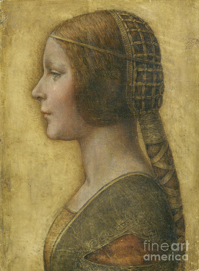 Leonardo Da Vinci Painting - Profile of a Young Fiancee by Leonardo Da Vinci