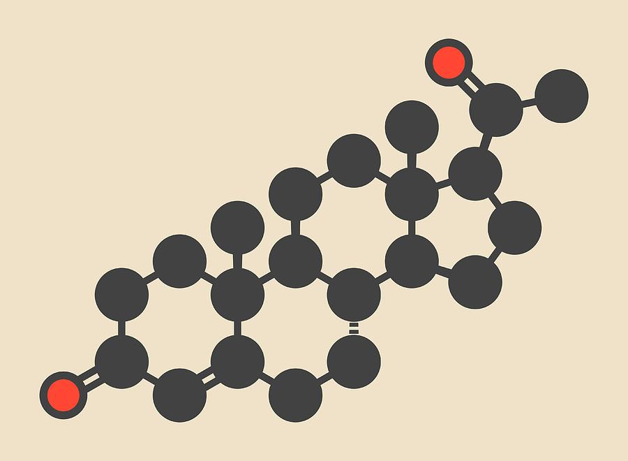 Progesterone Female Sex Hormone Molecule By Molekuul