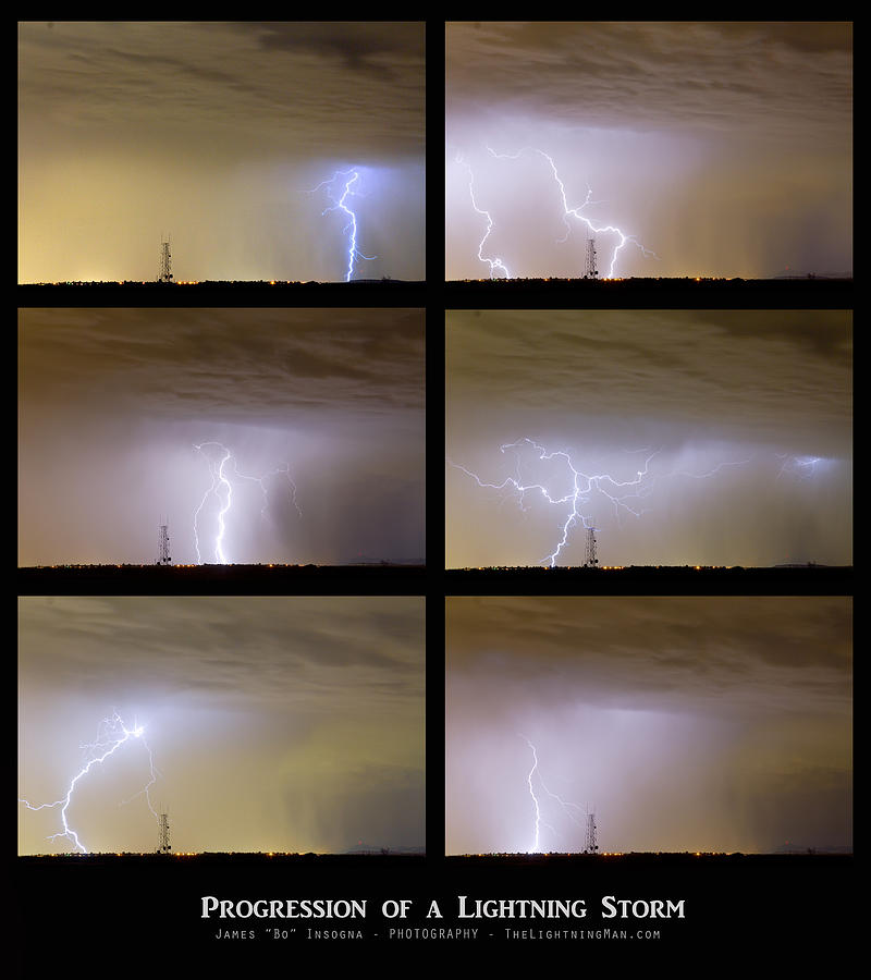 Progression of a Lightning Storm Photograph by James BO Insogna