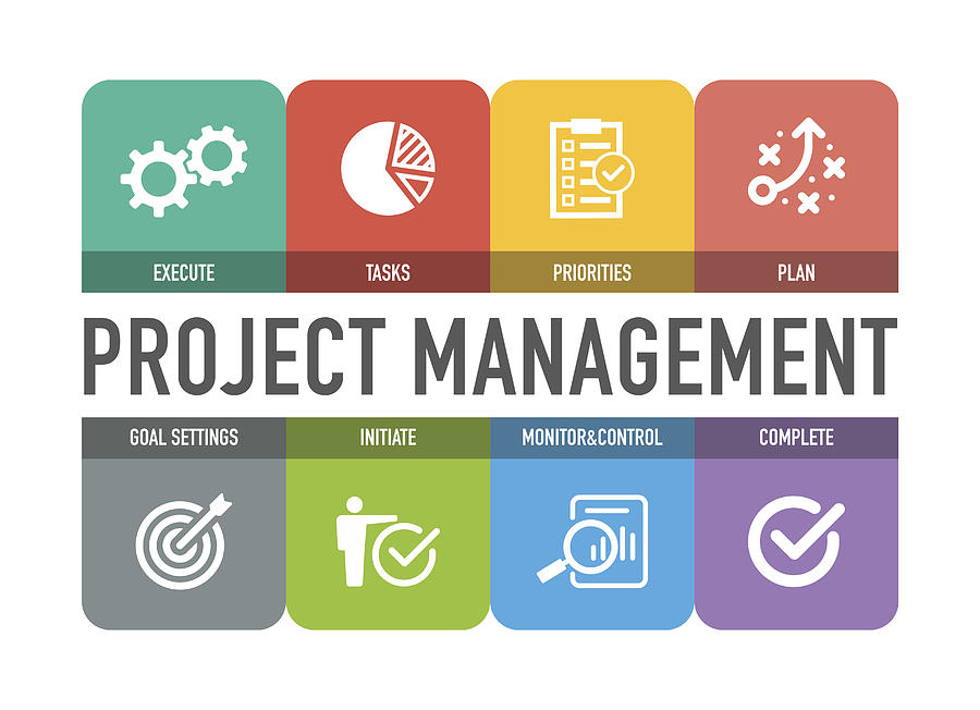 Project Management Icon Set Drawing by Cnythzl