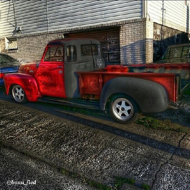 Truck Photograph - Project Red. #truck #pickup #custom by Brian Lyons