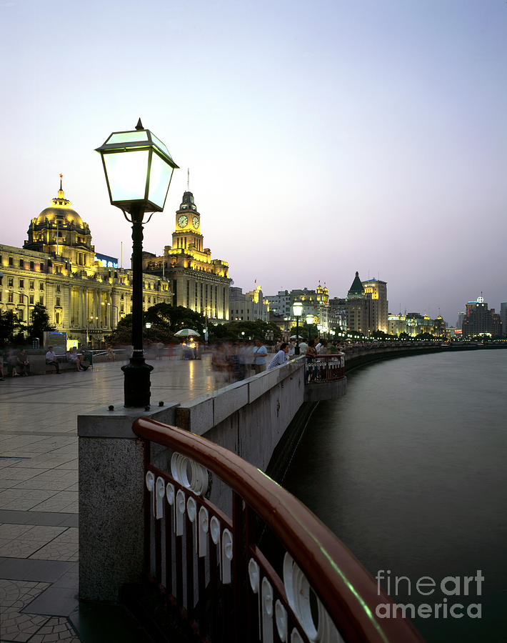 Shanghai Photograph - Promenade Along The Huangpo River by Rafael Macia