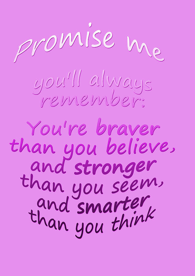 Promise me - Winnie the Pooh - Pink Digital Art by Georgia Clare