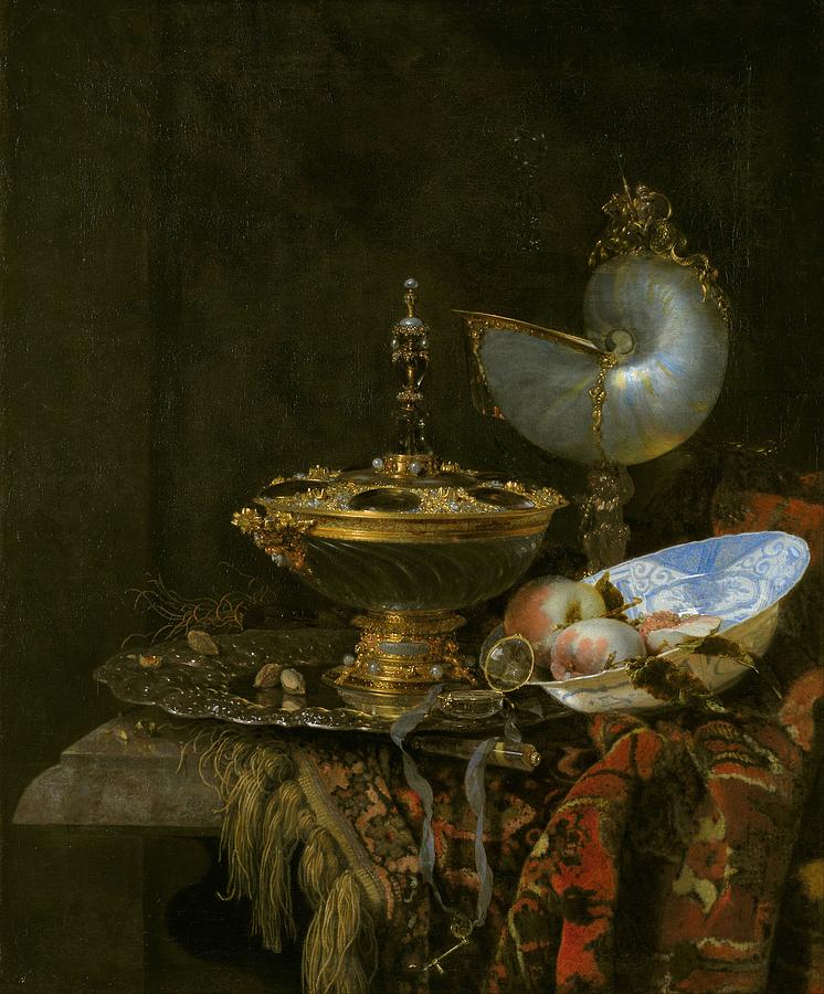 Still Life Painting - Pronk Still Life with Holbein Bowl by Willem Kalf