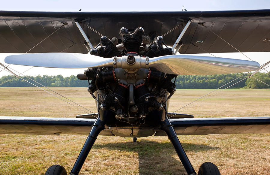 Propeller and engine of old biplane Photograph by Steven Heap