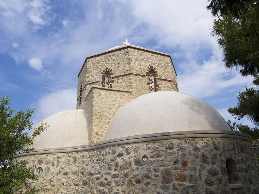 Greek Photograph - Prophet Elias Church in Santorini by Brenda Kean