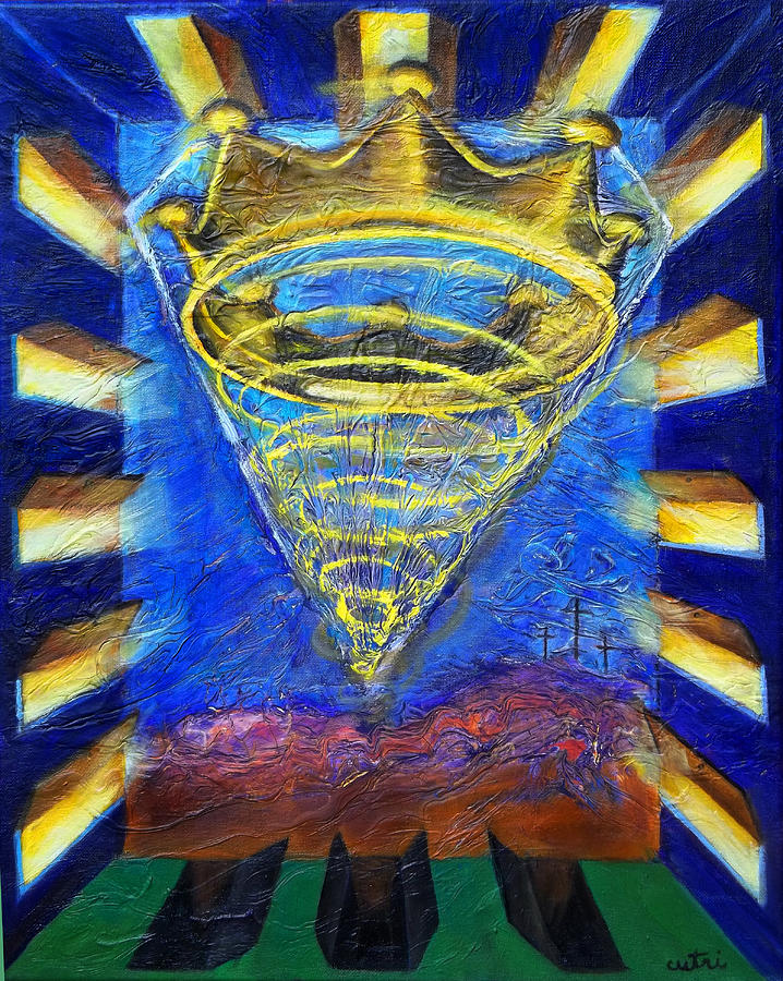 Prophetic Message Sketch Painting 2 Crown Painting by Anne Cameron Cutri