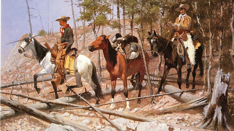 Frederic Remington Painting - Prospecting For Cattle Range by Frederic Remington