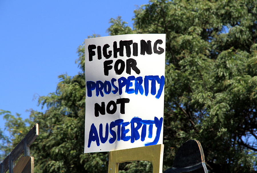 Sign Photograph - Prosperity versus Austerity by Valentino Visentini