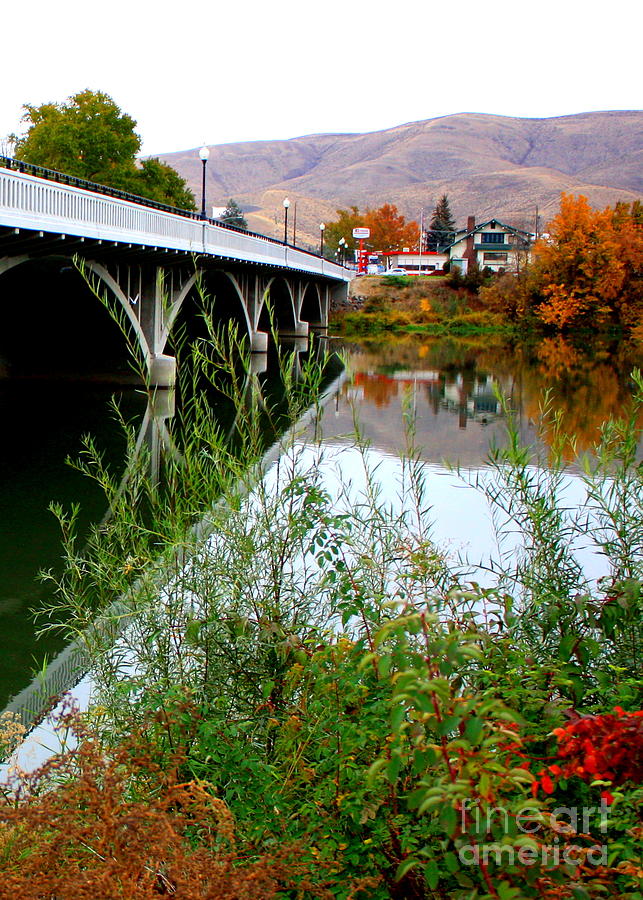 Prosser - Autumn Bridge over the Yakima River Photograph by Carol Groenen