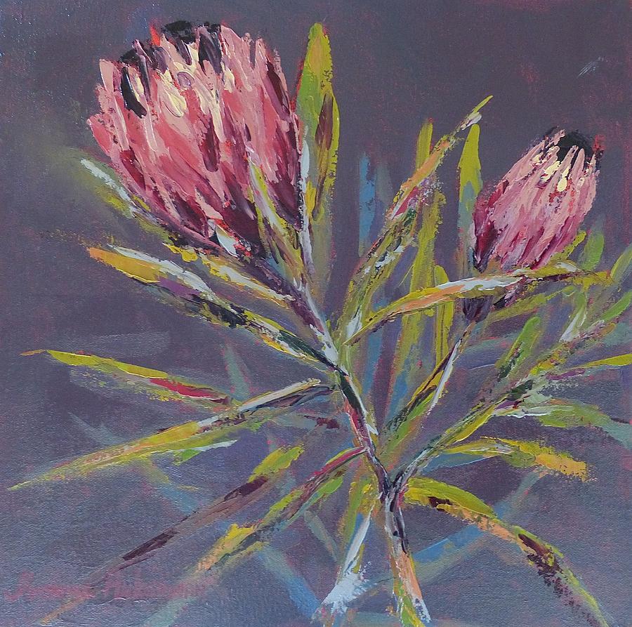 Flower Painting - Protea 3 by Yvonne Ankerman