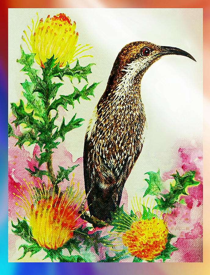 Flower Painting -  Flowers and Bird  by Hartmut Jager