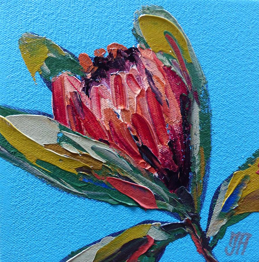 Nature Painting - Protea study 3 by Yvonne Ankerman