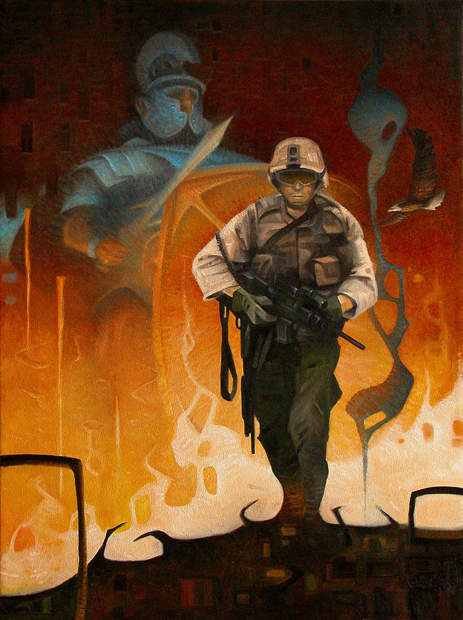 Protected By A Wall Of Fire Painting by T S Carson