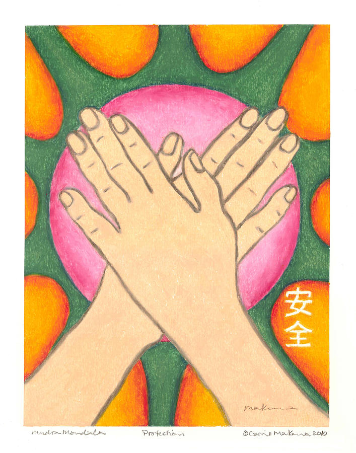 Protection - Mudra Mandala Painting by Carrie MaKenna