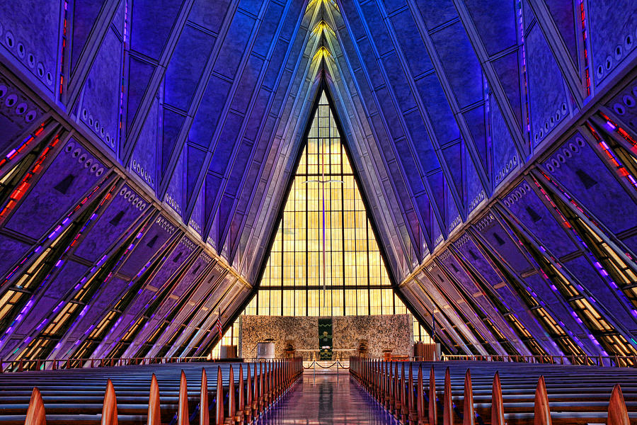Air Force Academy Protestant Chapel  Photograph by Allen Beatty