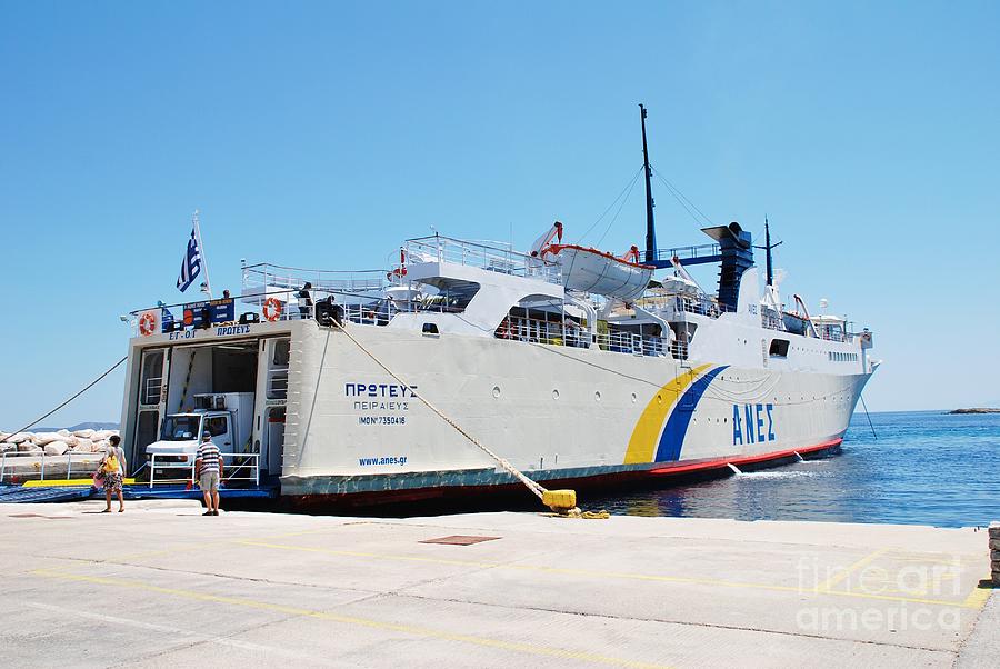 Proteus ferry at Alonissos Photograph by David Fowler