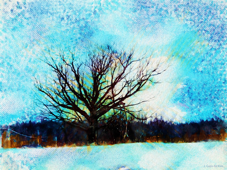 Winter Digital Art - Proud and Alone by Jo-Anne Gazo-McKim