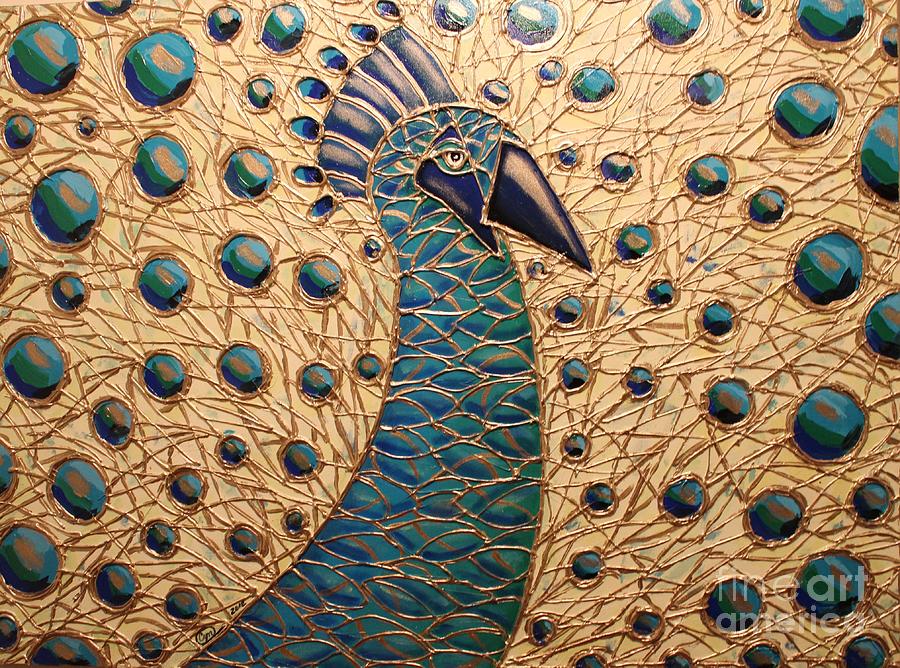 Proud as a Peacock 2 Painting by Cynthia Snyder