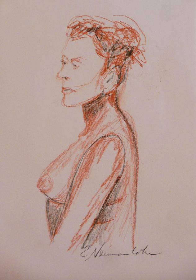 Proud Older Nude Drawing by Esther Newman-Cohen