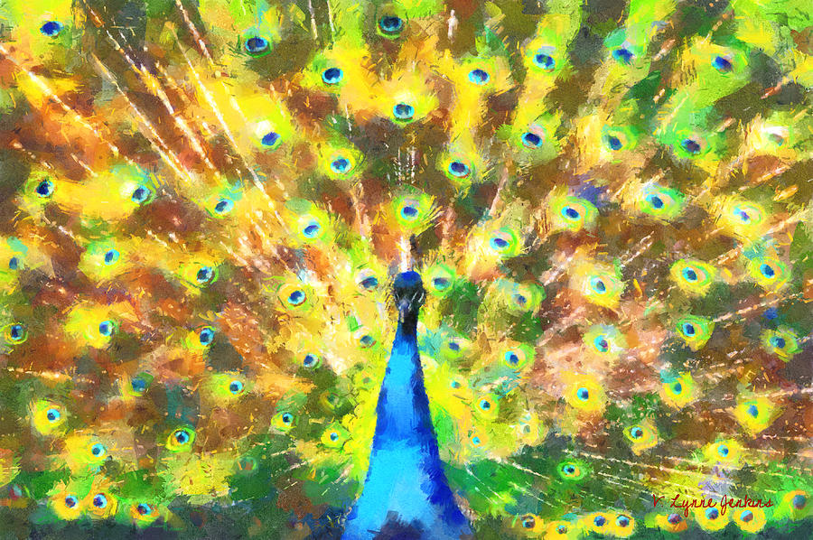 Proud Peacock Painting by Lynne Jenkins