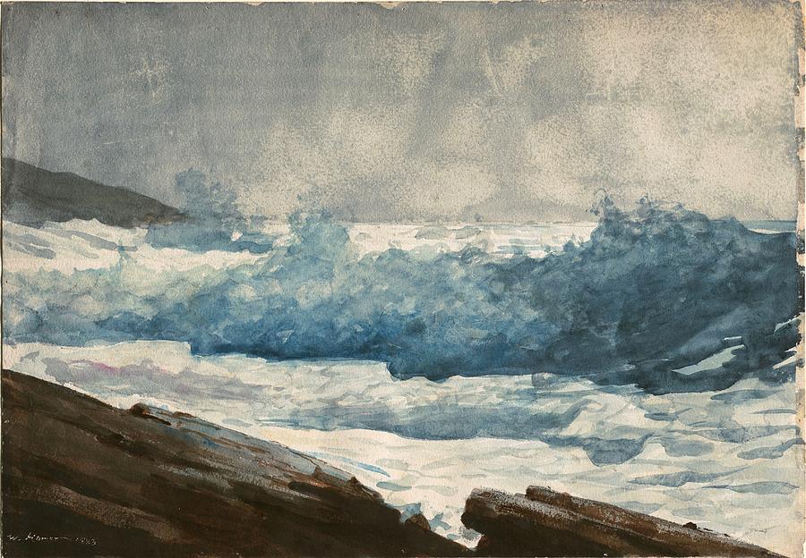 Winslow Homer Painting - Prouts Neck Breakers by Winslow Homer