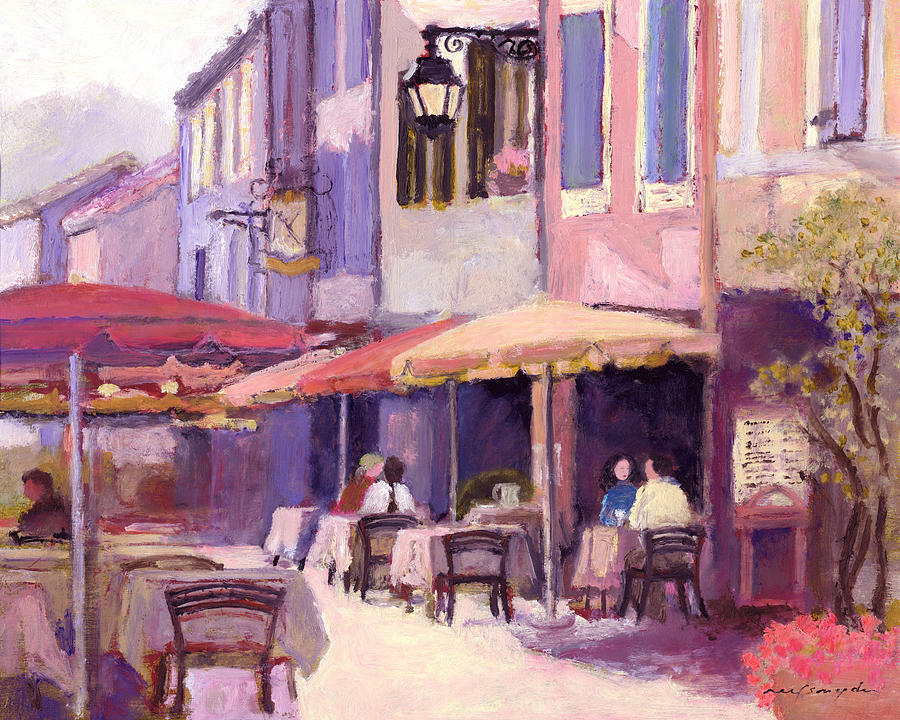 Provence cafe Painting by J Reifsnyder