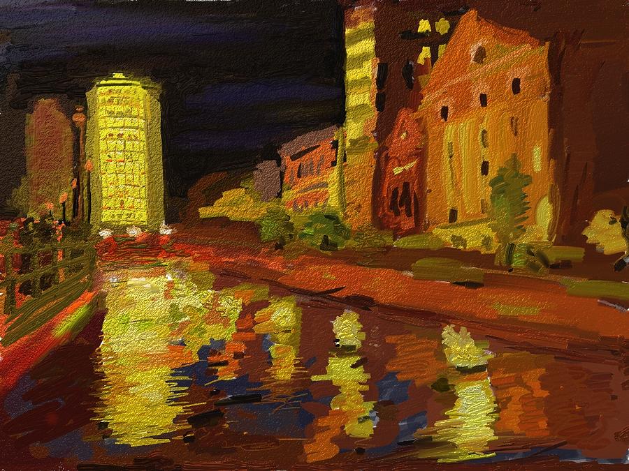 Providence Waterfire Painting by Beth Johnston