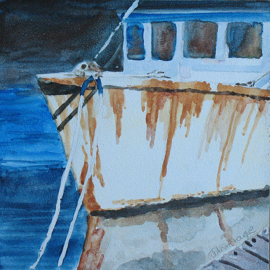 Boat Painting - Prow Reflected by Jenny Armitage