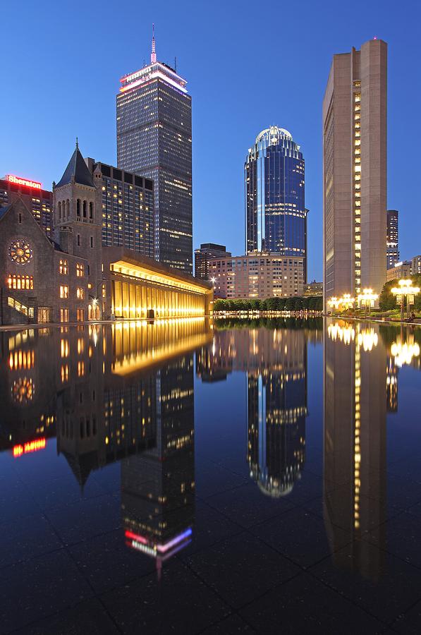 Prudential Center at Night Photograph by Juergen Roth