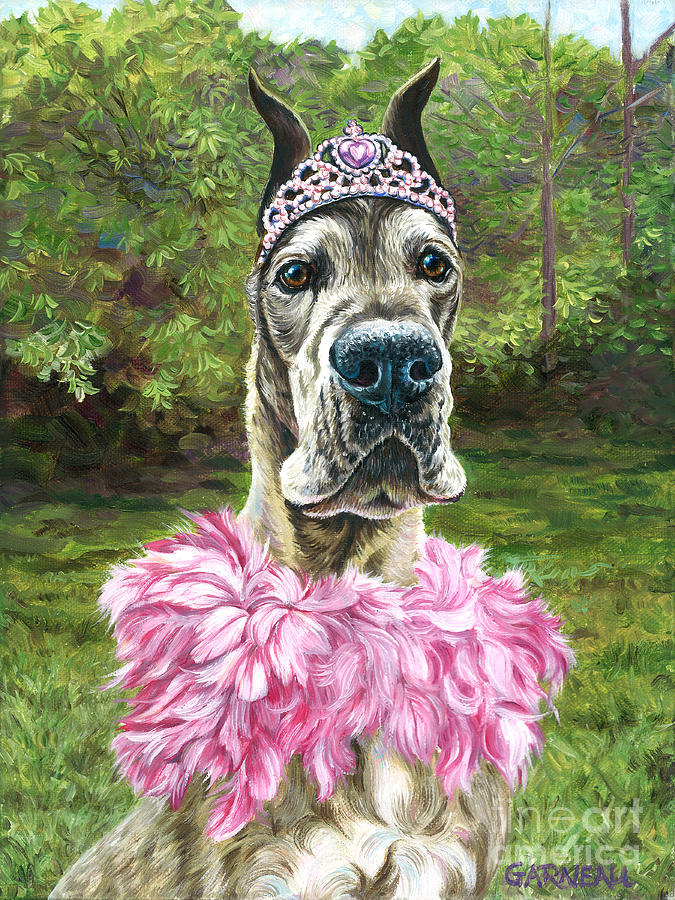 Dog Painting - Prunelle by Catherine Garneau