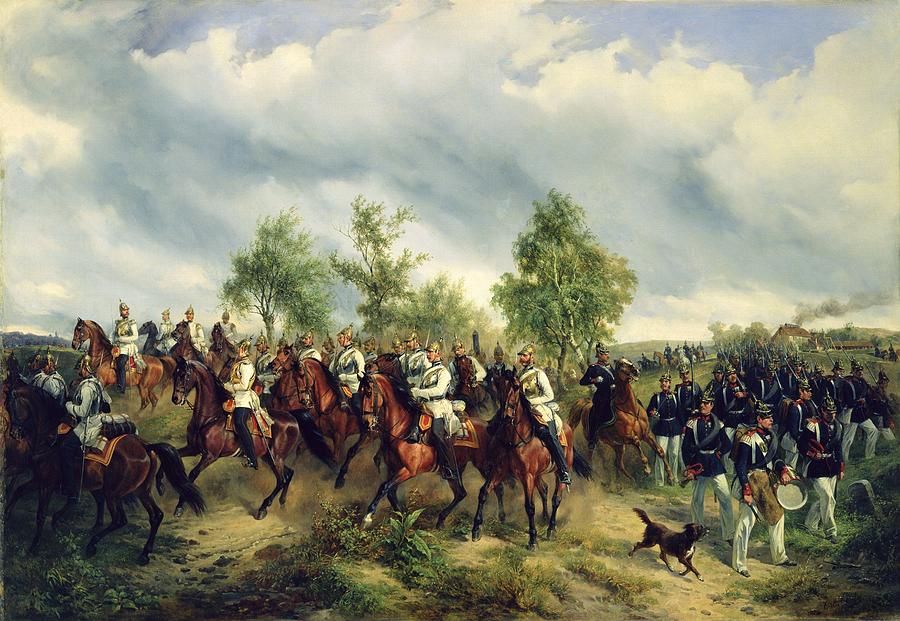 Horse Photograph - Prussian Cavalry On Expedition Oil On Canvas by Carl Schulz