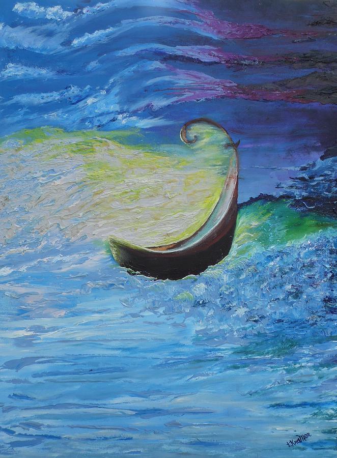 Boat Painting - Psalm 23- 4 by Lisa Kramer