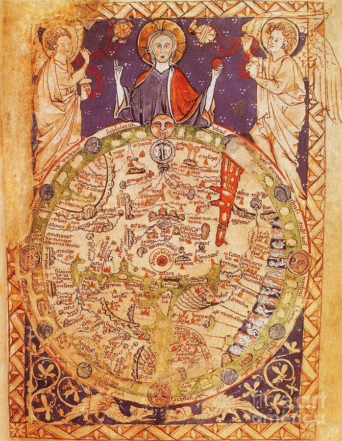 Psalter World Map Photograph by Photo Researchers