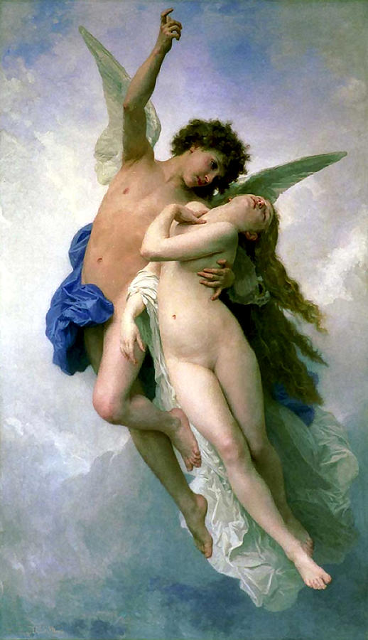 Psyche et LAmour Painting by William Adolphe Bouguereau