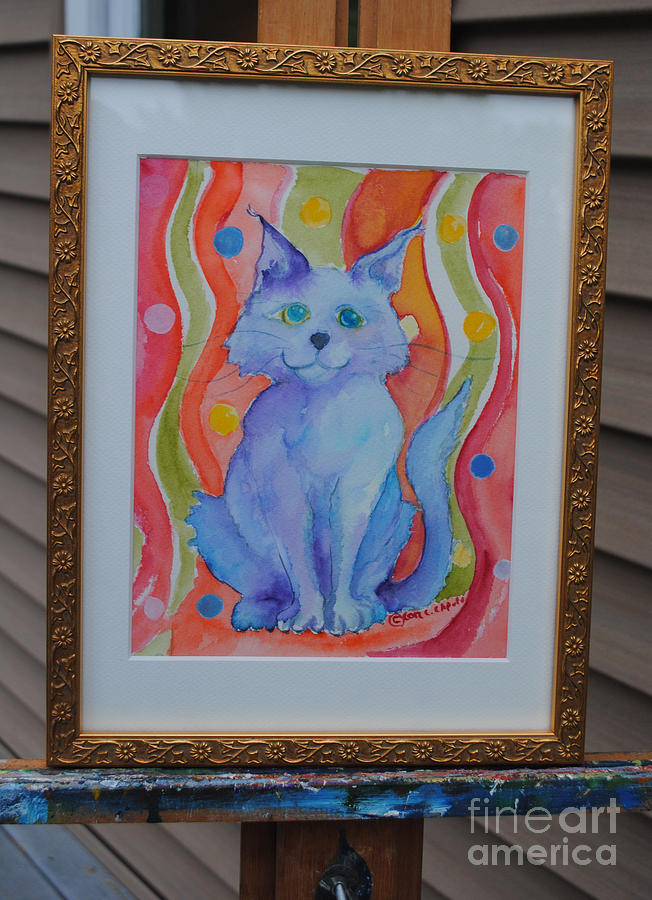 Cat Painting - Psychedelic Cat by Cori Caputo