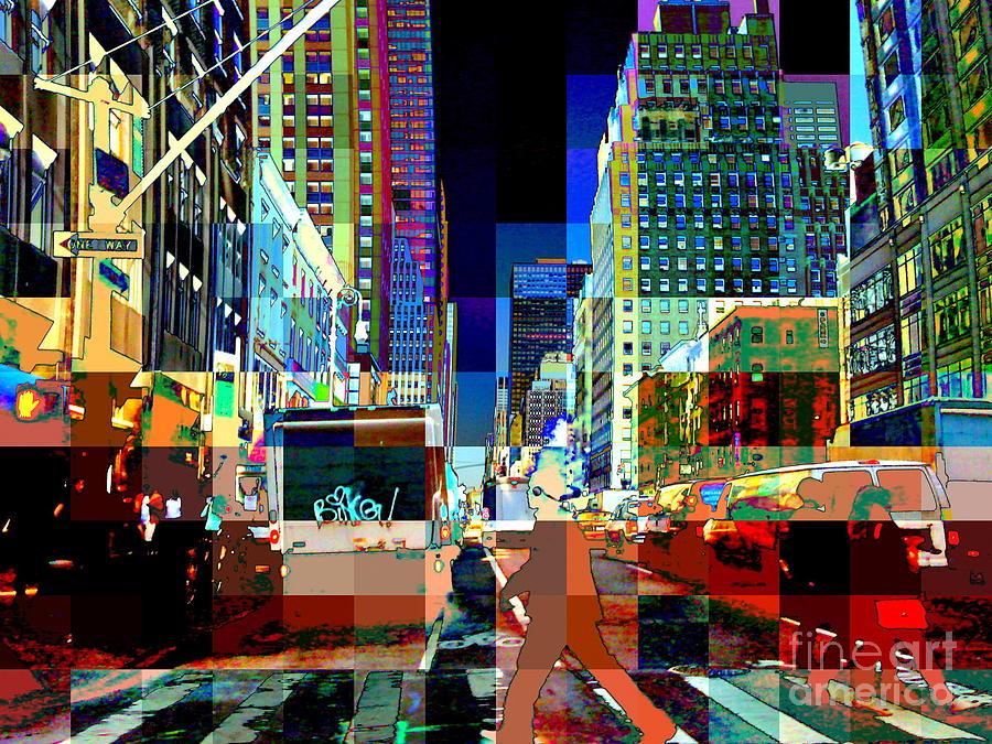 uafhængigt grube elskerinde Psychedelic City - Pop Art New York City Street Scene Photograph by Miriam  Danar - Pixels