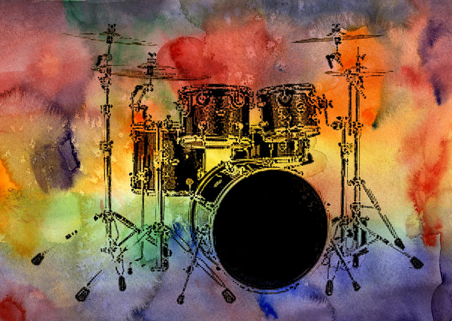 Psychedelic Drum Set Photograph