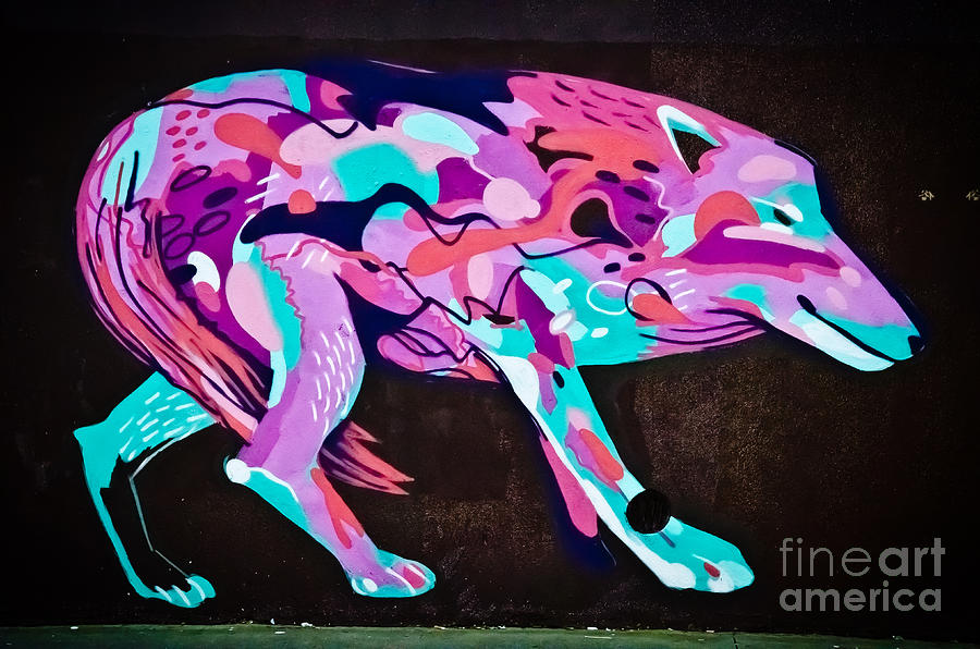 Psychedelic Graffiti art Wolf Painting by Yurix Sardinelly