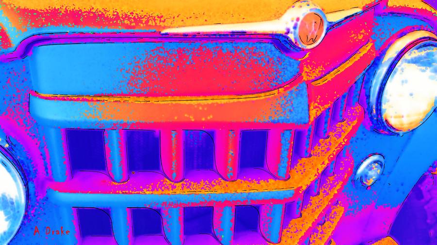 Psychedelic Digital Art - Psychedelic Jeep by Alec Drake