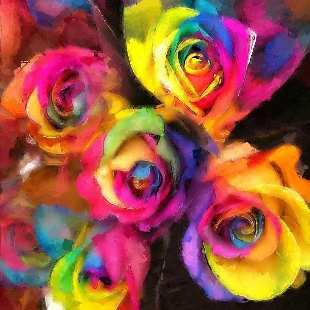Rose Painting - Psychedelic Roses by Lyn Pacific