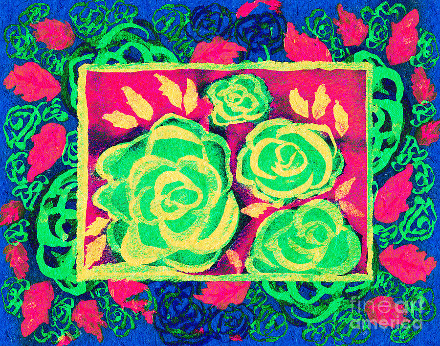 Psychedelic Roses - Spring Mixed Media by Beverly Claire Kaiya