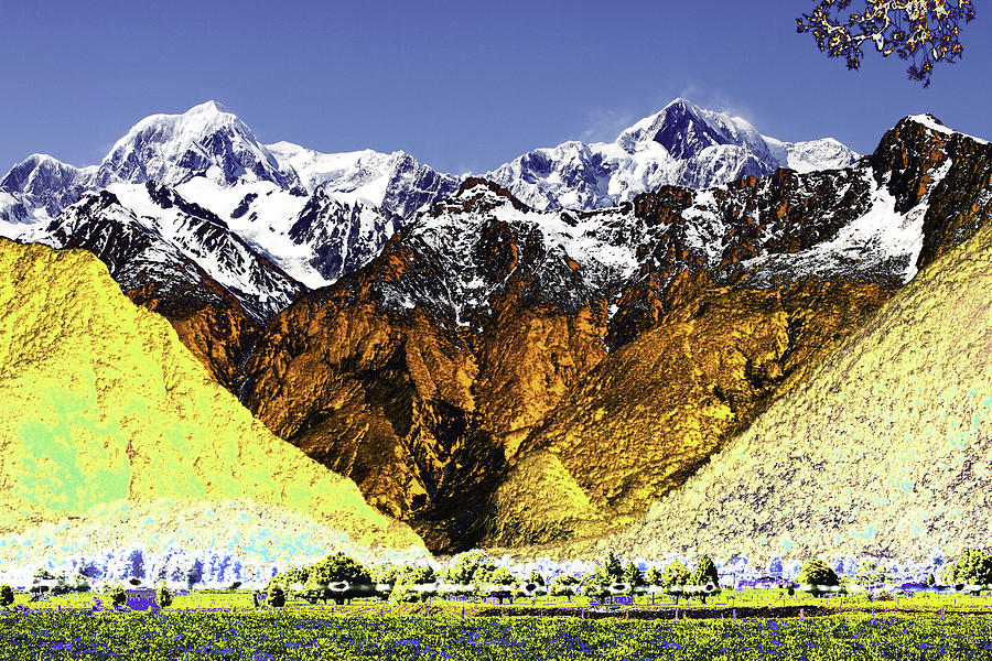 Mountain Photograph - Psychedelic southern alps New Zealand by Peter Lloyd