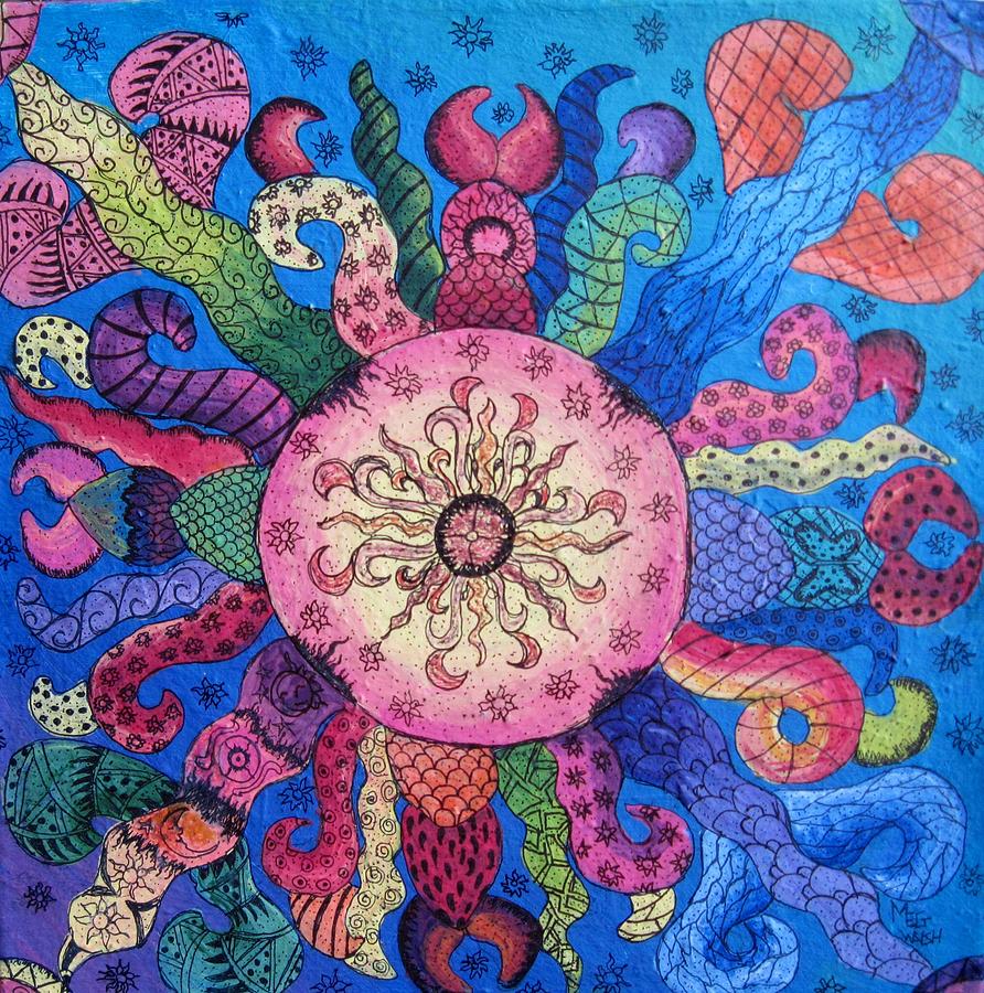 Psychedelic squid 2 Painting by Megan Walsh