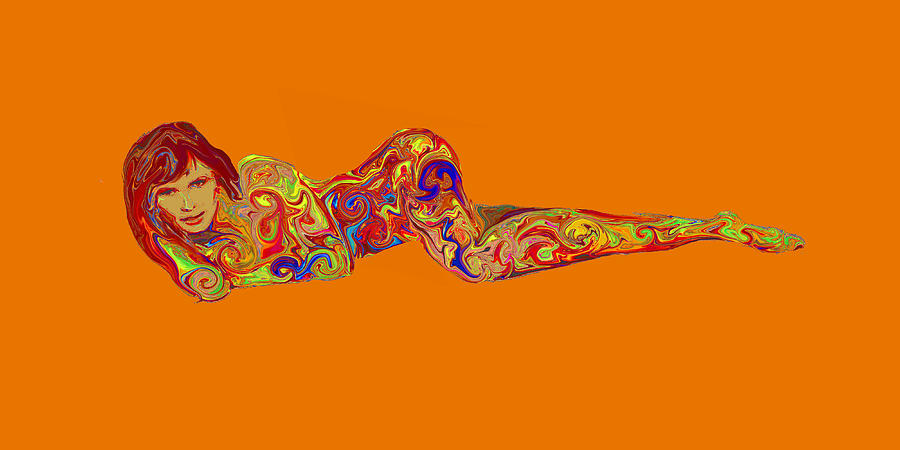 Psychedelic Swirl Girl - Orange Digital Art by Jane Schnetlage