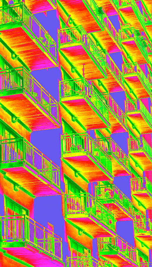 Abstract Photograph - Psycho Balconies by Donna Spadola